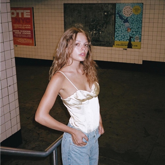 Zara Satin Effect Bustier Bodysuit - Picture 1 of 3
